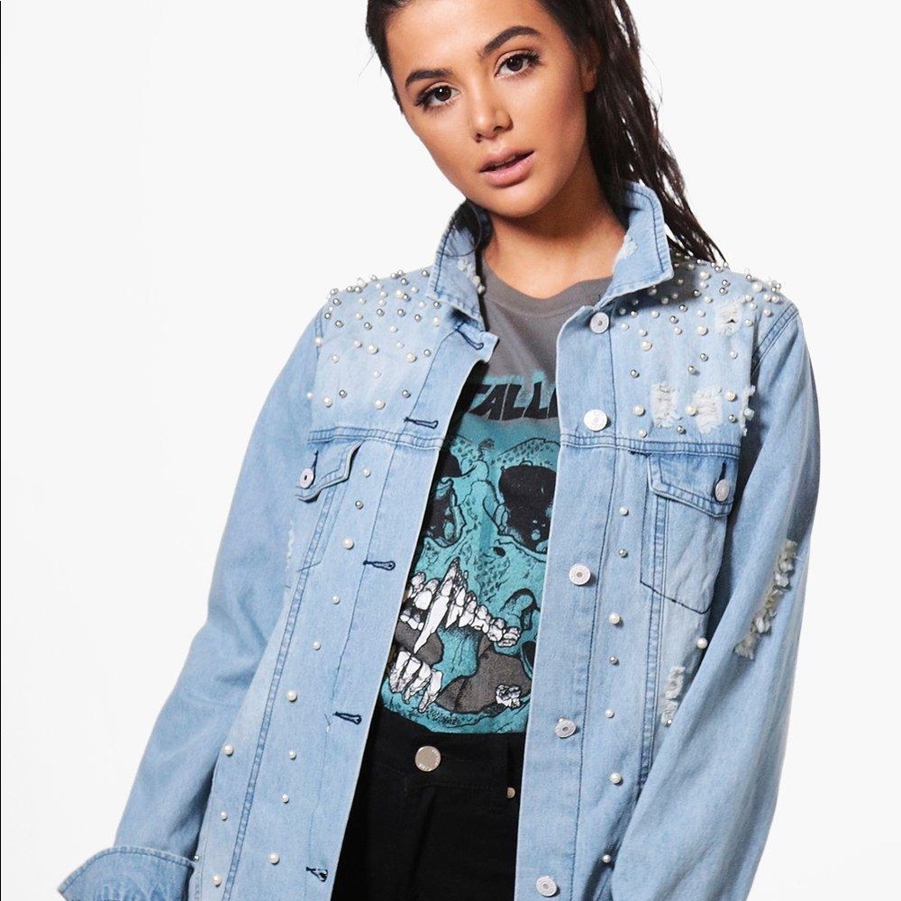 Pearl Longline Denim Jacket